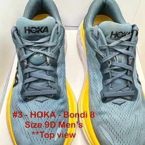 Hoka Bondi 8 Men's Shoes in Blue and Yellow